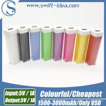 High Quality 1500mAh - 3000mAh 10 Colors Optional Mobile Phone Power Bank (P1)